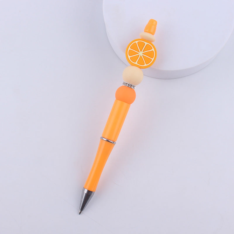Wholesale Cartoon Fruit Silicone Color Plastic Beadable Pens